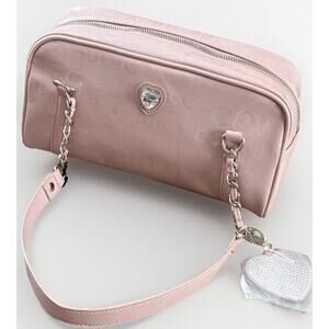 JUICY COUTURE Pink Peekaboo SATCHEL Gothic Gem Studded Heart Shoulder Bag Charm